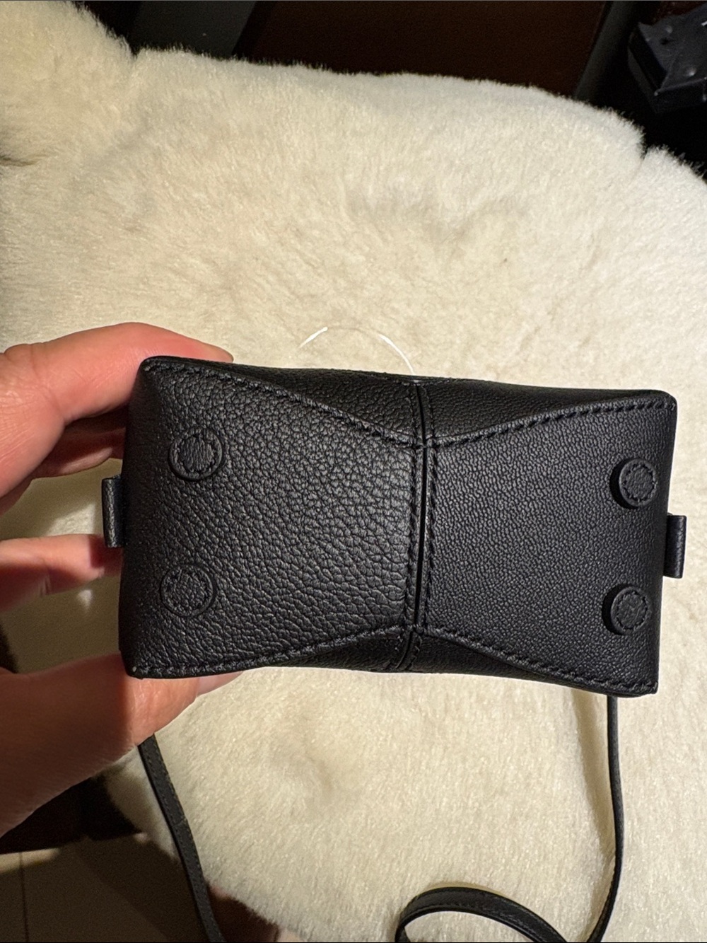 Tiffani and Co black leather mini bag removable strap - cutest designer bag- New - Picture 4 of 16